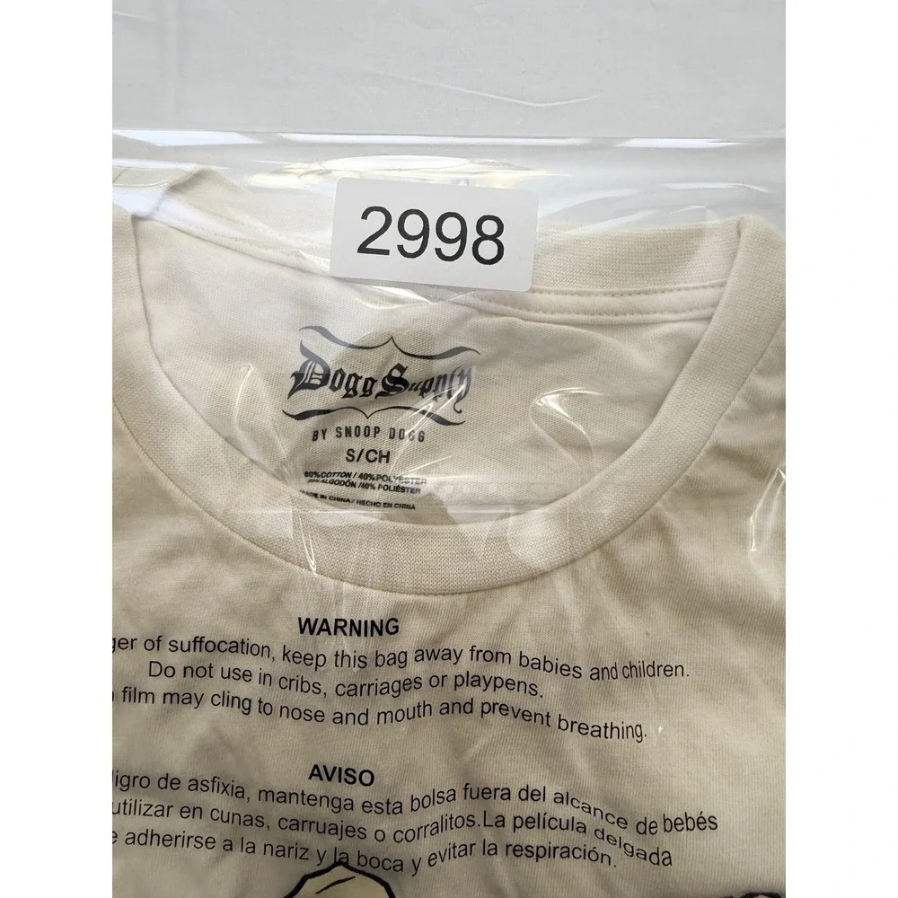 Dogg Supply Snoop Dogg Shirt Mens Small Beige Bandana Graphic Tee Hip Hop - Picture 8 of 8